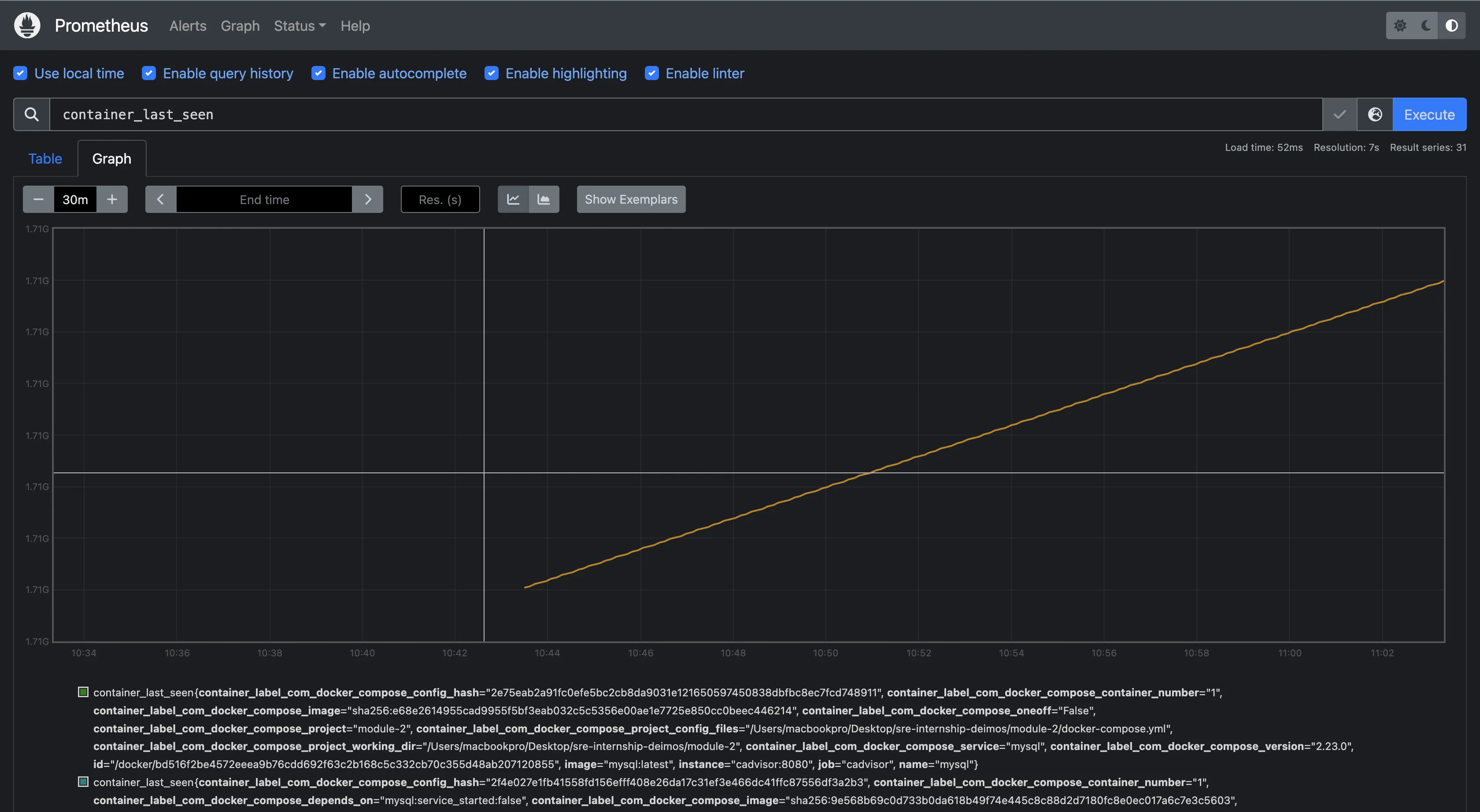 Graph visualization in Prometheus