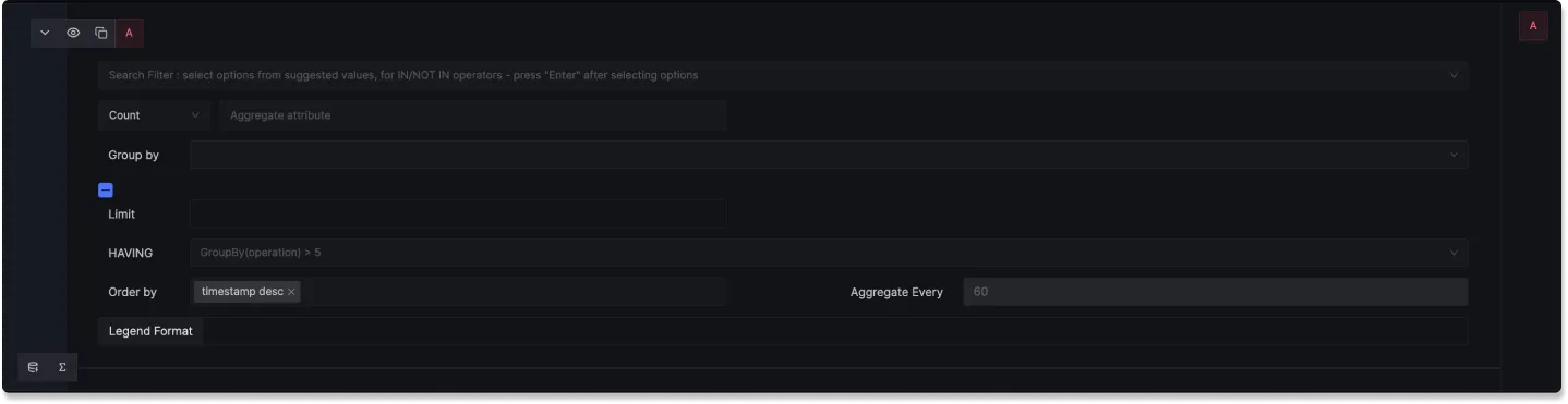 Query Builder in Timeseries View